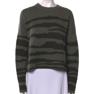 $350 Naadam M soft cashmere wool sweater tiger animal striped super soft thick